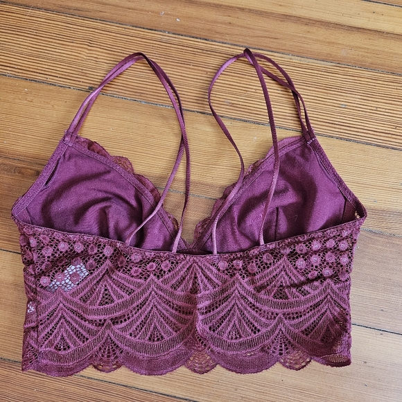 Burgundy Lace Bralette - Picture 2 of 4